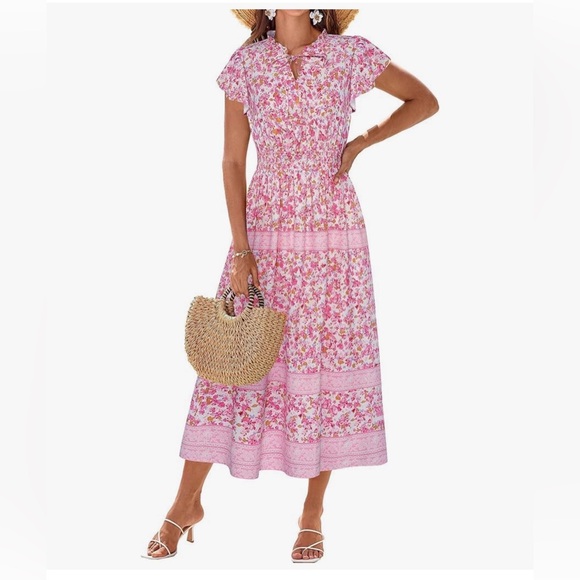 NWT Floral Pink Multi Dress-S - Picture 6 of 17